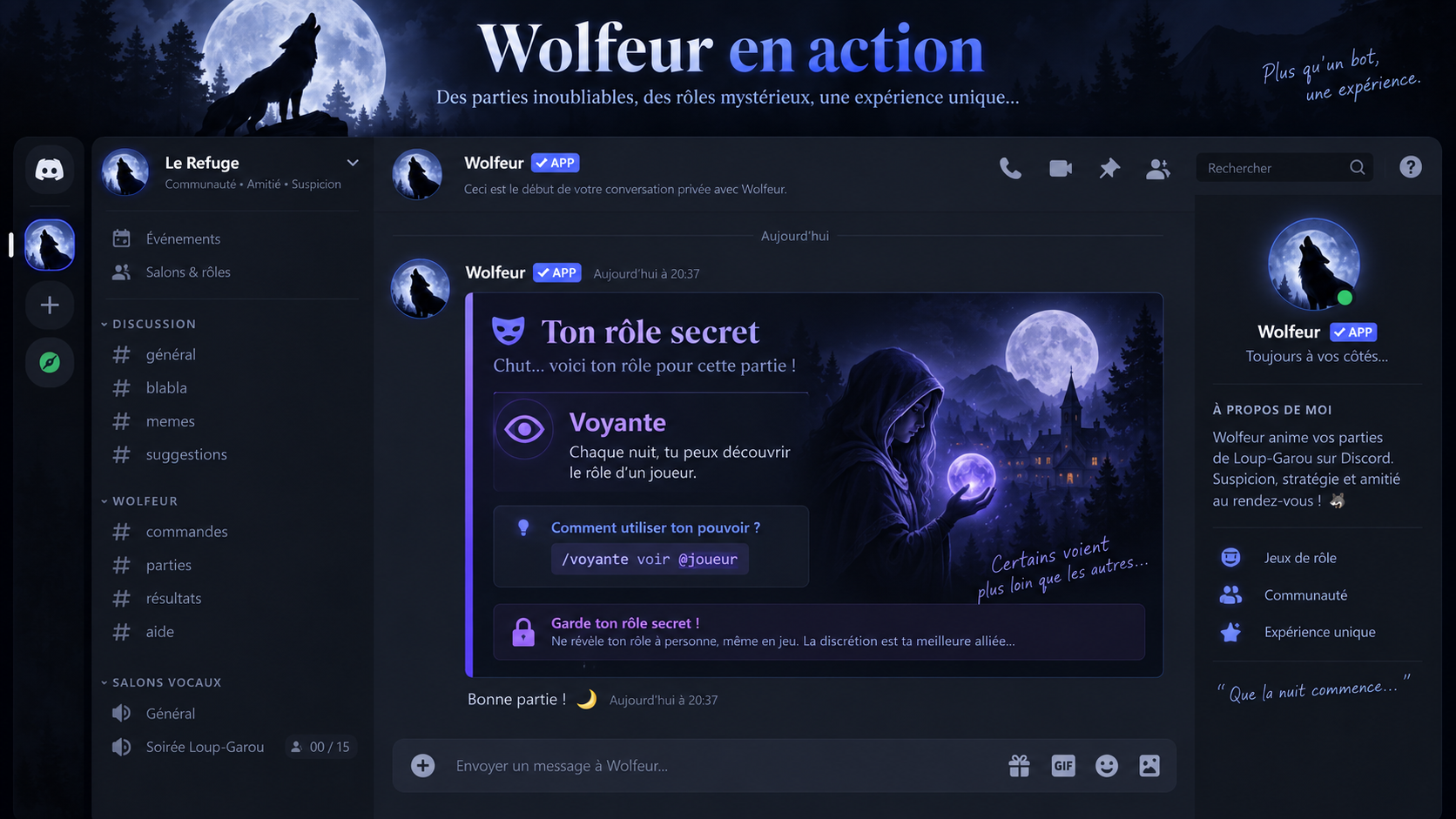 Révélation du rôle secret d’un joueur par Wolfeur